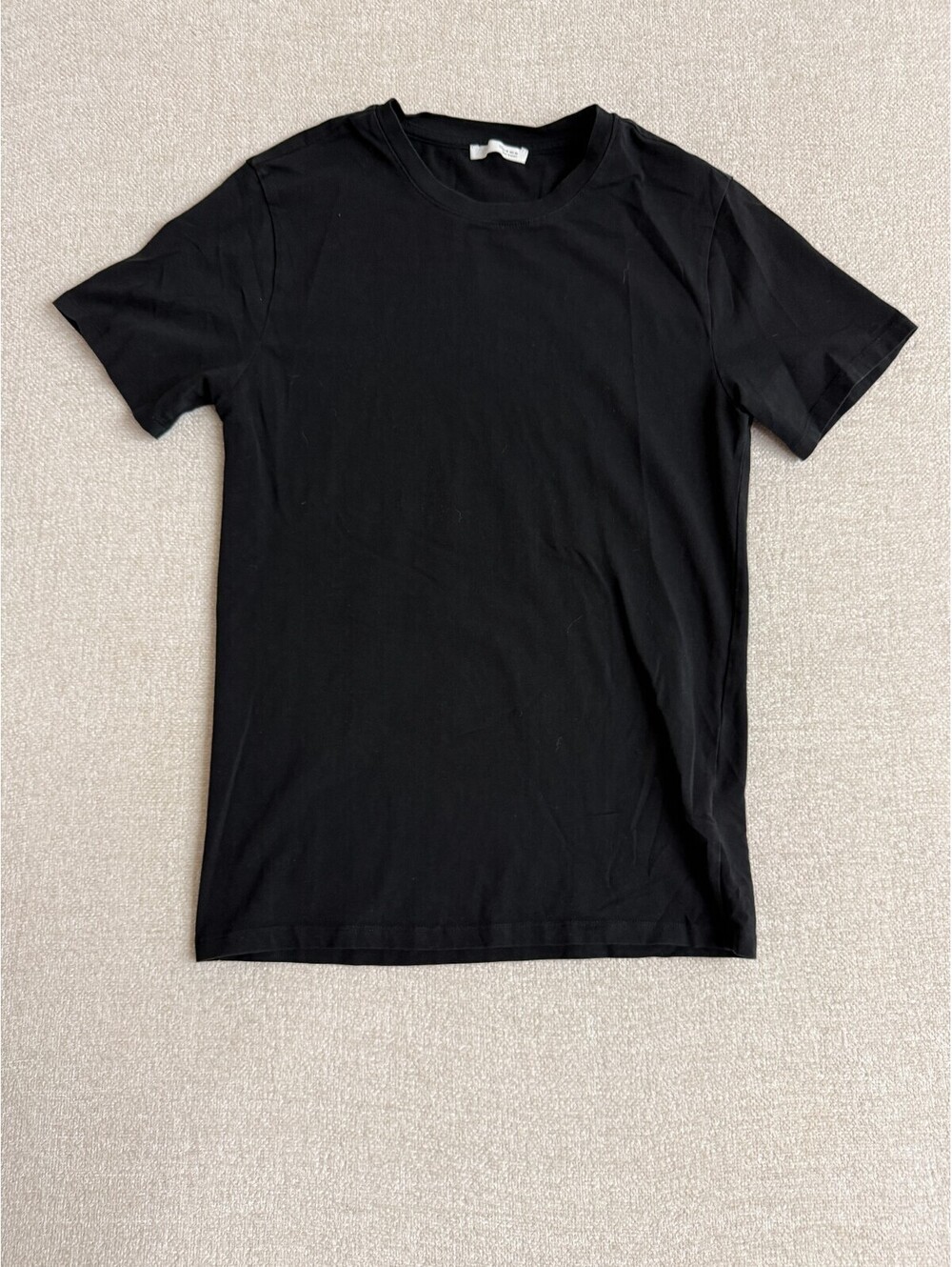 ZARA Mens Medium Black Basic Short Sleeve Crew Neck T-Shirt Tee